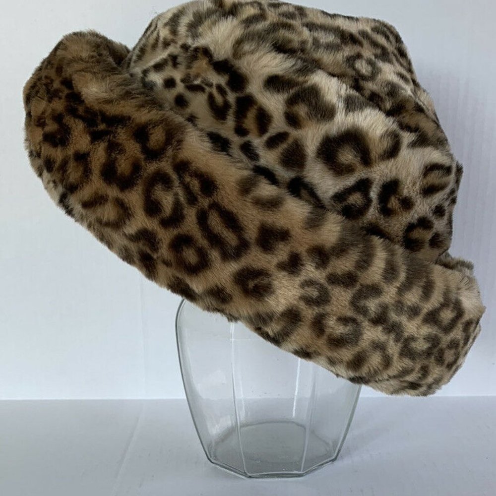 Vintage Leopard Fur Bucket Hat